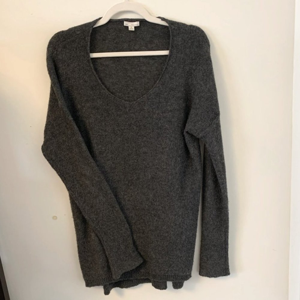 GAP Loose/Oversized Sweater with Metallic Shimmer, Medium Tall, Gray